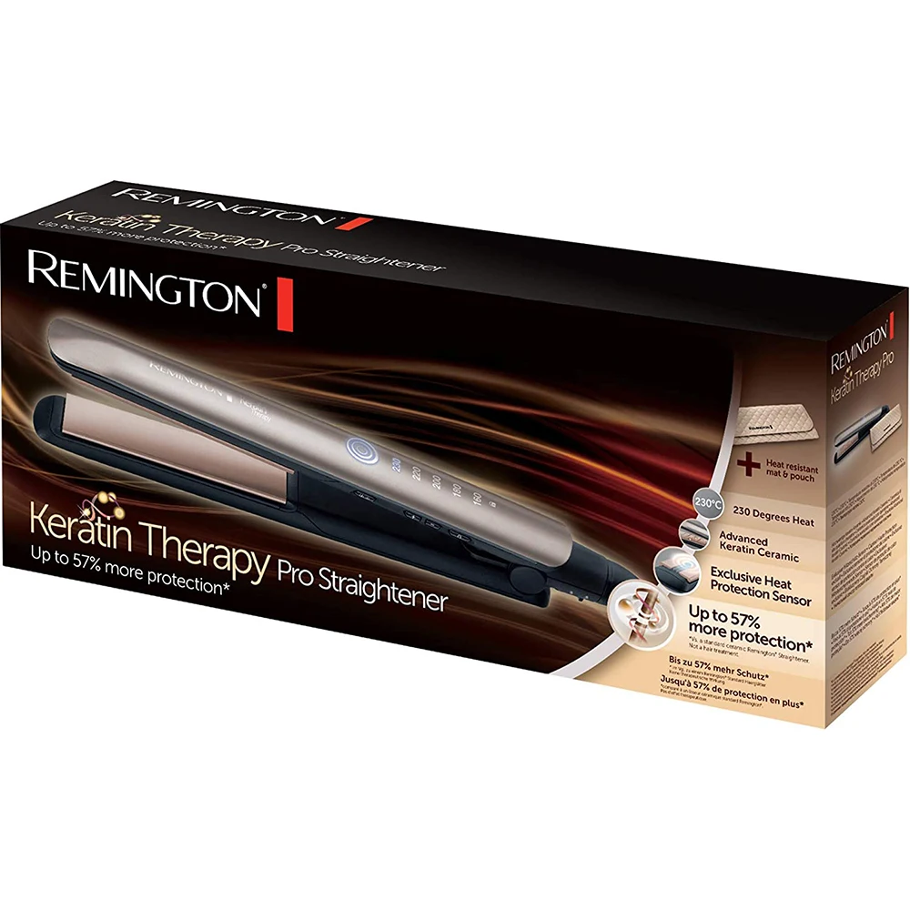 REMINGTON S8590 Keratin Therapy Pro plancha pelo profesional cerámica,  digital, con sensor de proteccion contra el calor, ondas - AliExpress  Belleza y salud