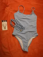 One-Piece Swimsuit Monokini Ribbed Sexy New Women with Waist-Rope Lady V1337 Female