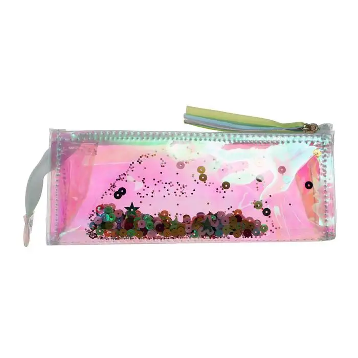 Estuche escolar cremallera de silicona, con coctelera, claro|Estuches escolares| - AliExpress