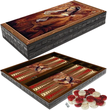 

Board Game Artwork Goddess of Fertility Anahita Ancient Wooden Backgammon Checkers Chessboard Set Entertainment Gift Travel