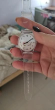 UTHAI CQ69-reloj deportivo de cuarzo para niños y niñas, reloj de pulsera transparente con dibujos animados, color Simple