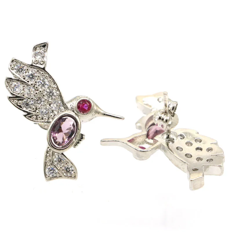 Женские серьги из серебра 2020 пробы с фианитом 24x22 мм|drop pendant|pendant dropsilver pendant |