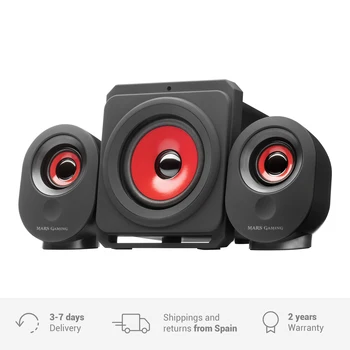 

Mars Gaming MSX, Speakers 35W, 2.1 subwoofer PC speakers, 5 multimedia modes, jack 3.5mm, black and red speaker