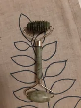 Gua Sha-Rodillo de piedra de jade para masaje facial, rodillo estiramiento piel cuello, doble cabezal, relajación de la piel, piedra de jade natural