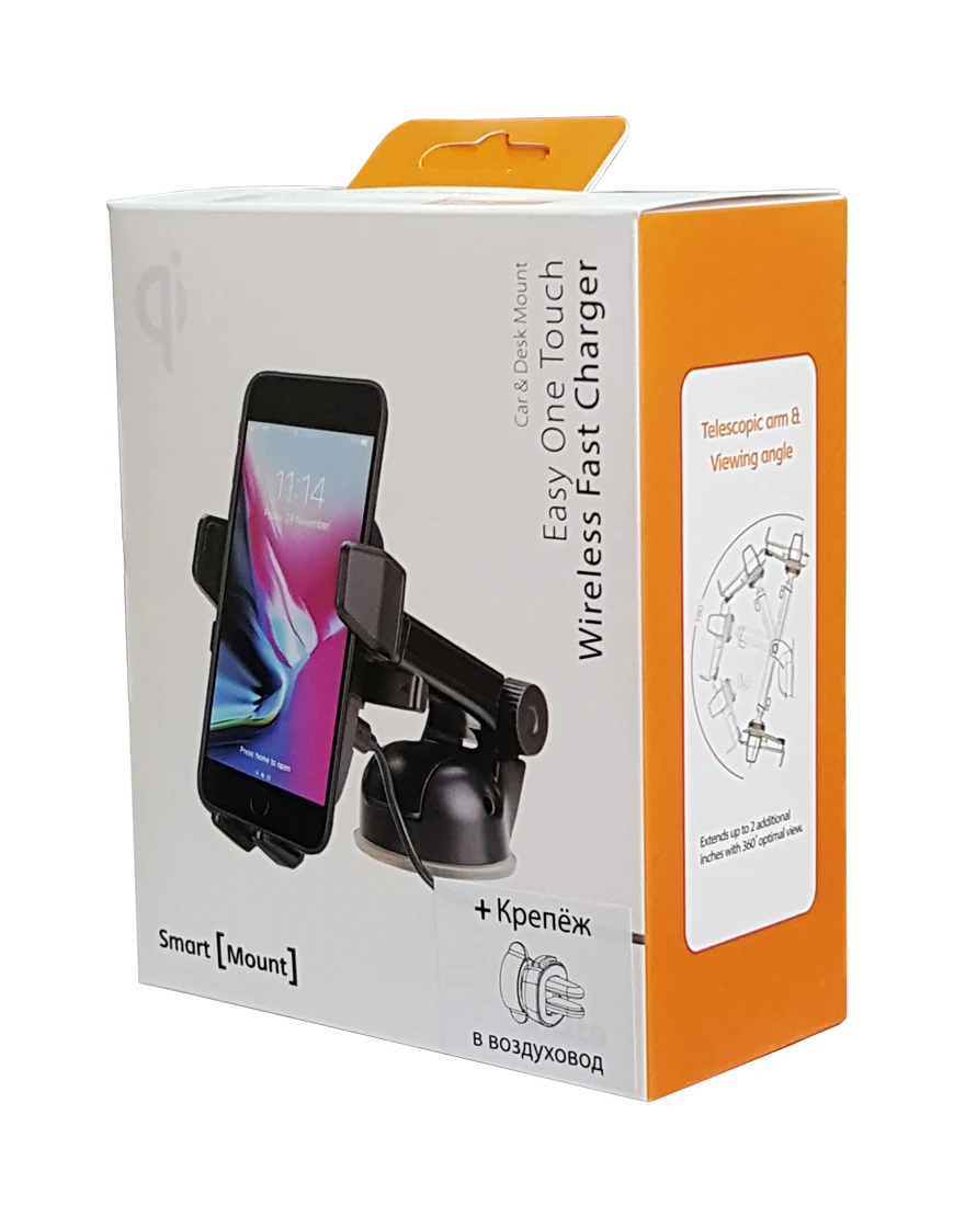 Автомобильный держатель с креплением на присоске и в воздуховод Onetto Easy One Touch Wireless EWC-9000