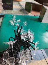 Garlands-Light Peach-Flower Led-String Christmas-Decor Solar-Lamp Garden Outdoor 5m 6V