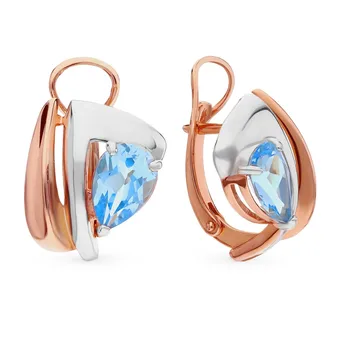 

Gold earrings with Topaz sunlight sample 585