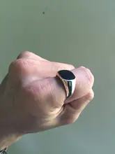 Anillo Vintage para hombre, anillos de esmalte, Punk, clásico, negro, piedras negras de imitación, anillo esmaltado