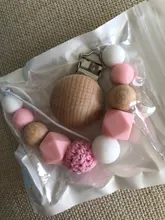 Chupete de silicona con cuentas de dentición para bebé, Clip para chupete de bebé, Clip para chupete, mordedor, juguete, cuentas, regalo de cumpleaños