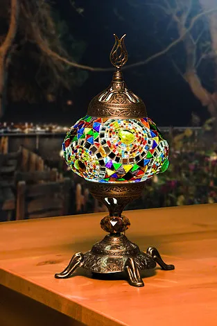

Turkish Handmade different colors mosaic table lampshade