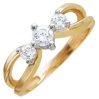 

Esthete ring with cubic zirconia in combined gold