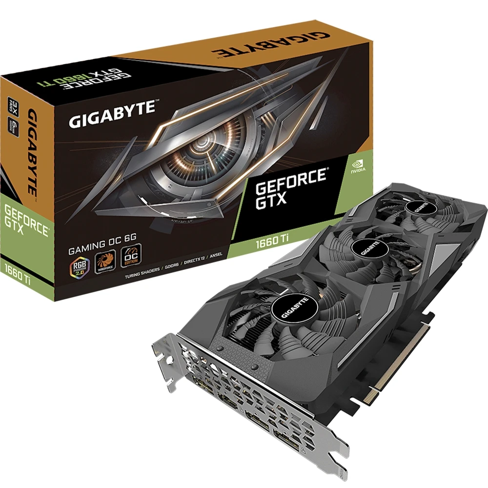 Видеокарта Gigabyte Gaming nVidia GeForce GTX 1660 Ti 1860MHz 6144MB 12000MHz 192 bit RTL [GV N166TGAMING OC 6GD]|Графические