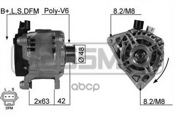 Генератор Ford Focus 1.8, 2.0-04(14v 80a) Era арт. 210196
