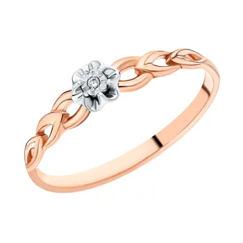 

Gold ring with diamonds sunlight sample 585