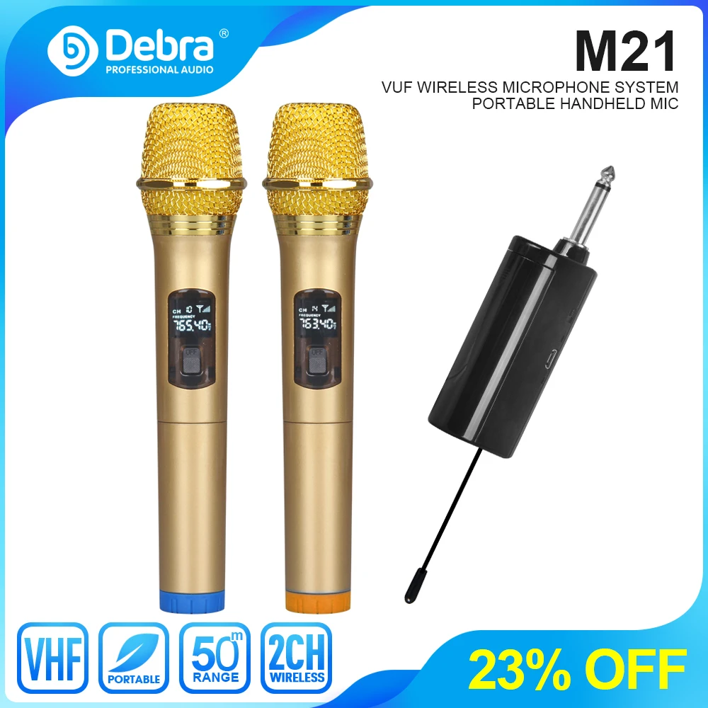 M21 Universal UHF Portable Wireless Microphone Handheld Microphones Use For Conference,Computer,Audio Mixer.