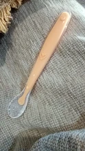 Gran oferta cuchara de silicona suave cuchara de detección de temperatura de Color caramelo herramientas de alimentación de alimentos para niños
