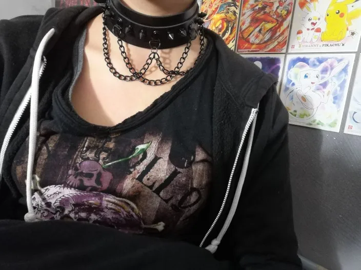 Black Choker With Spikes and Chains Pastel gothic E-girl photo review
