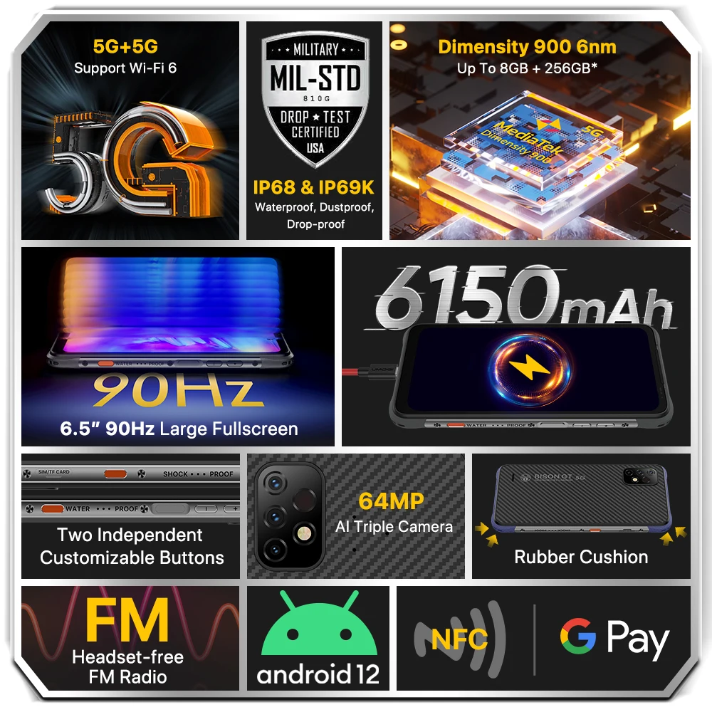 UMIDIGI-teléfono inteligente BISON GT2/ GT2 PRO, 5G