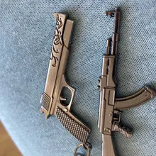 Guns Keychain Pendant Jewelry Trinket Items Souvenirs Gift Game Novelty AK47 Sniper M16