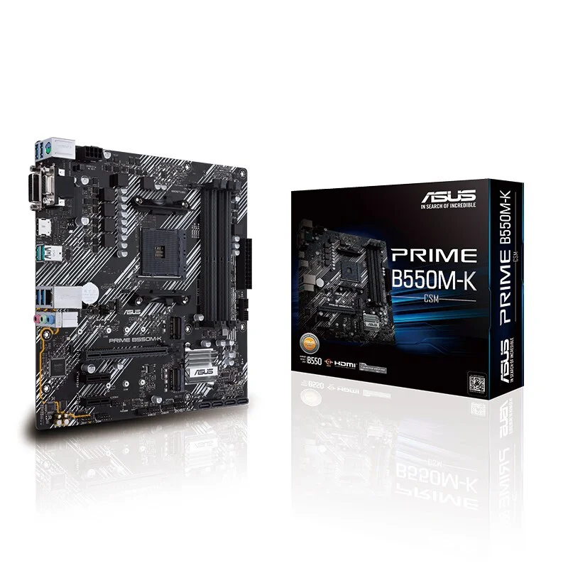 Материнская плата ASUS B550M-K (Ryzen AM4) Micro ATX с двойным M.2 PCIe 4 0 1 Гб сетевая карта HDMI/D-Sub/DVI