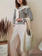 GOPLUS-Bolso de hombro de tela de cordero para mujer, bolso de mano de dibujos animados, de gran capacidad, para compras de ovejas, bonito, nuevo diseño