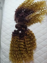 FASHION IDOL-mechones de pelo sintético rizado Afro, malla con división frontal con cierre, extensiones de cabello falso tejido de 16-20 pulgadas