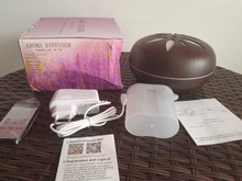 Wifi inteligente de difusor del aceite esencial Compatible con Alexa 550ml de grano de madera humidificador de aire ultrasónico difusor de Aroma