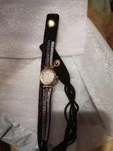 Relojes de pulsera de cuarzo con diamantes de imitación para mujer, pulsera de lujo con correa de cuero