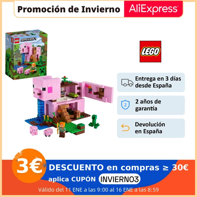 LEGO Minecraft Kit de Construcción La Casa Cerdo Inspirado en las Aventuras  del Videojuego Incluye Mini Figuras (21170) - AliExpress