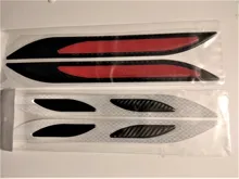 YCCPAUTO-Protector de parachoques de fibra de carbono para coche, pegatina de advertencia de seguridad, cinta antiarañazos, 2 uds.