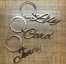 Llaveros personalizados de acero inoxidable para hombre y mujer, llaveros personalizados con esculturas con placa de nombre, regalos únicos de San Valentín