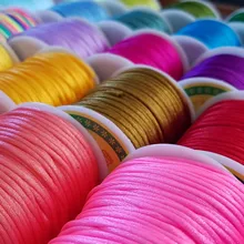 Carrete de nailon trenzado de 45M/2MM, cordón de macramé, Color negro, chino, bricolaje, Kumihimo, abalorios, Shambala, hilo de cuerda, venta al por mayor