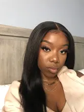 Celie-extensiones de pelo brasileñas con encaje de malla, accesorio capilar liso de Color negro 150% Natural con cierre de malla, 5x5 HD