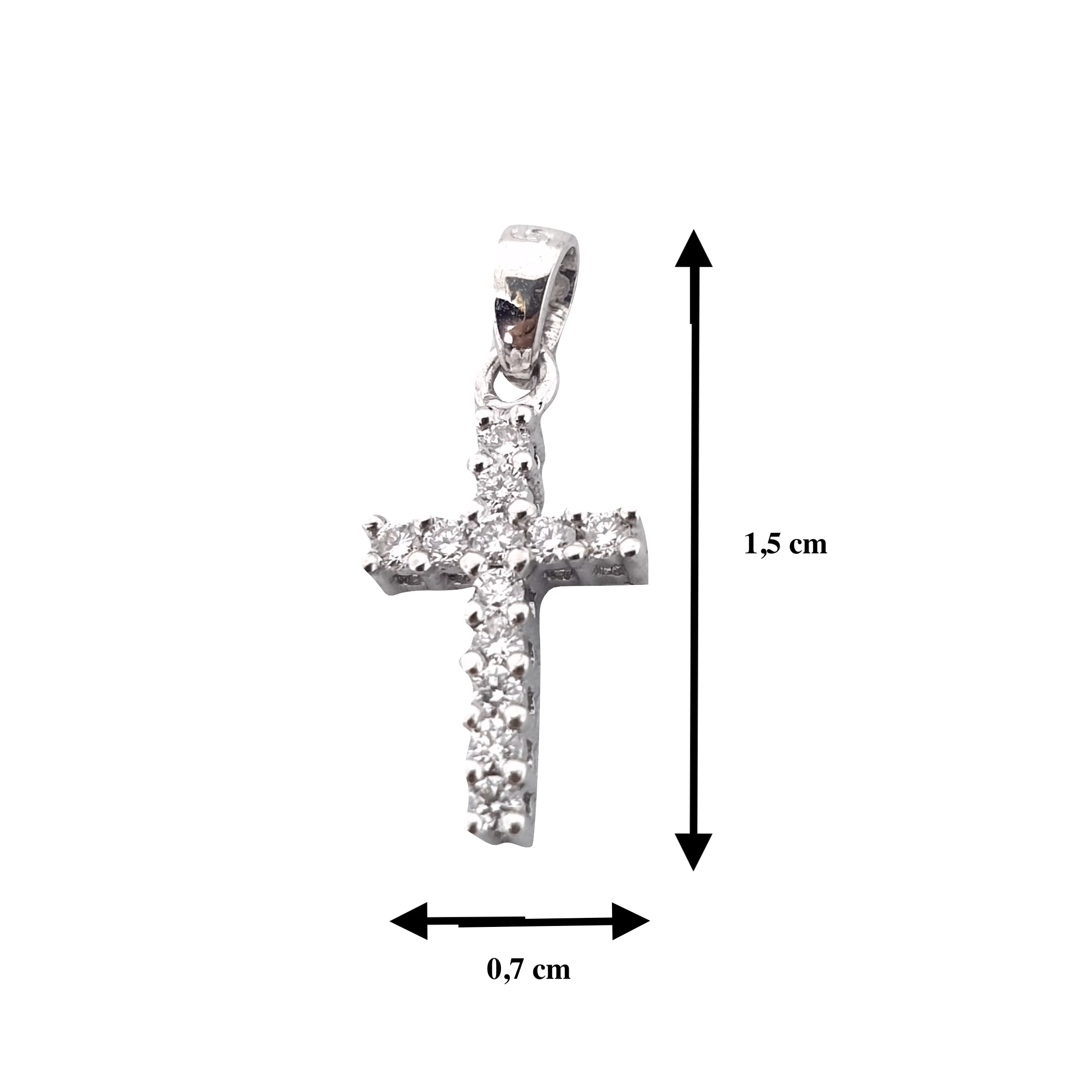 Крест кулон 18kt Белое золото 750/000 с бриллиантами 0.25ct f vvs