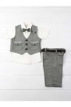 

Green White Male Child Suit