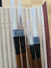 Umitive-Juego de 5 unidades de pinceles de caligrafía China tradicional de bambú, arte de escritura, suministros de pintura