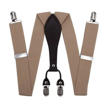 

Suspenders for trousers wide (3.5 cm, 4 clips, beige), 55324