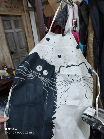 Kitchen Textile Black Cat Apron photo review
