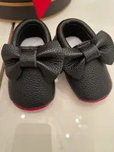 Zapatos suaves para bebé recién nacido, primeros pasos, niños y niñas, mocasines para bebé, franja de cuero PU, calzado de Navidad para cuna
