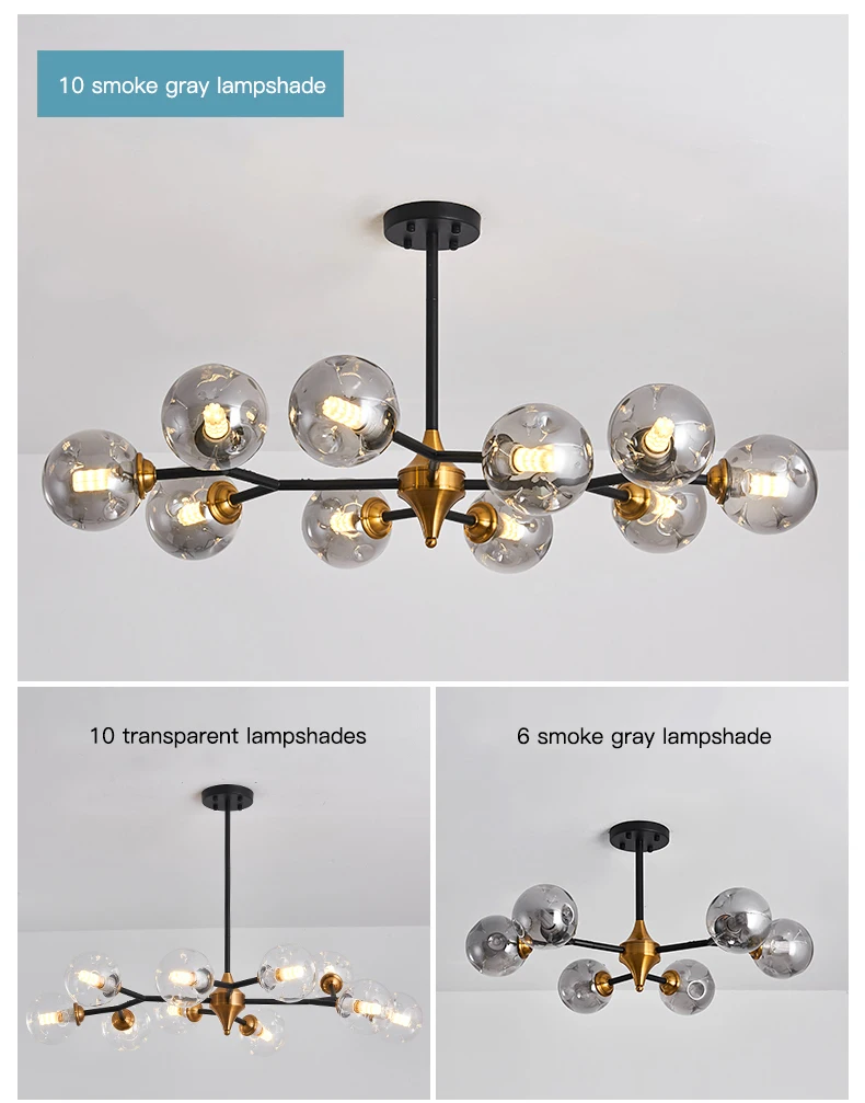 Nordic Ceiling Chandelier For Living Room Bedroom Dining Room Kitchen Glass Ball Pendant Lights Retro Design G9 Hanging Lamp cheap chandeliers