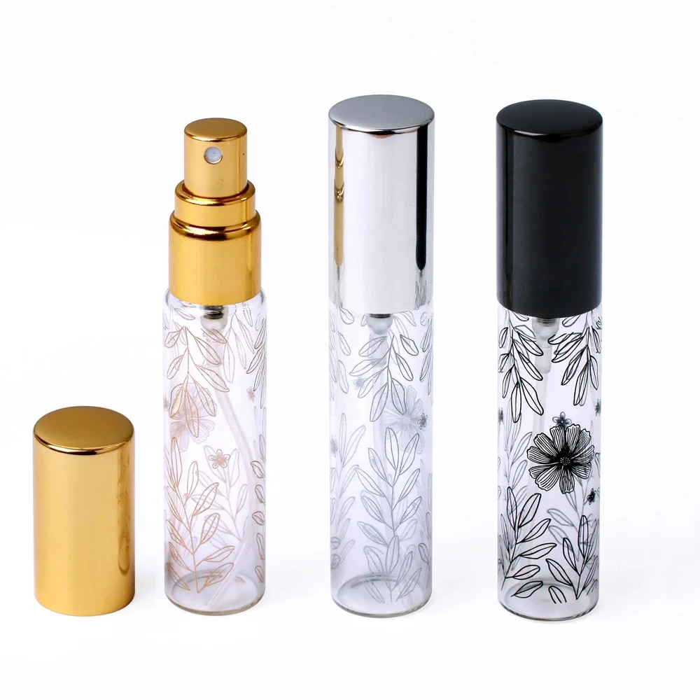 10ml Mini Anodized Aluminum Spray Nozzle Printed Empty Glass Perfume Bottles Portable Perfume Bottle&glass Empty Spray Bottle