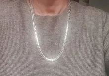 DOTEFFIL-collar de plata de ley 925 para mujer y hombre, cadena de 6mm con laterales completos de 18/20/24 pulgadas, joyería de compromiso de boda a la moda