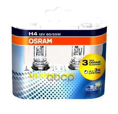 Лампа Г/С H4(60/55w) P43t-38 Ultra Life 12v 2шт 64193ult-Hcb 4052899425200 Osram арт. 64193ULT-HCB