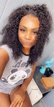 Cynosure-pelucas de cabello humano con encaje frontal para mujeres negras, Remy, rizado, brasileño, prearrancado, cierre de encaje, 13x4/13x6