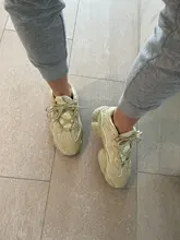 Xpay-Zapatillas De correr Air 350 para Mujer, Zapatos transpirables De ratón del desierto 500 YY 700, sombra De sal, visión suave, color blanco y negro