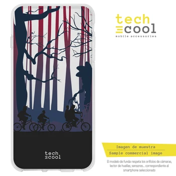 

FunnyTech®Silicone Case Skin cover for Nokia 5.1 Plus/Nokia X5 L Stranger Things forest silhouettes vers.2 transparent