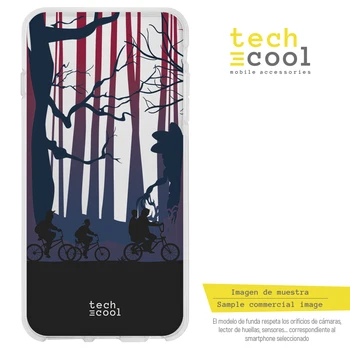 

FunnyTech®Stand case Silicone for Nokia 7 L Stranger Things forest silhouettes vers.2 transparent