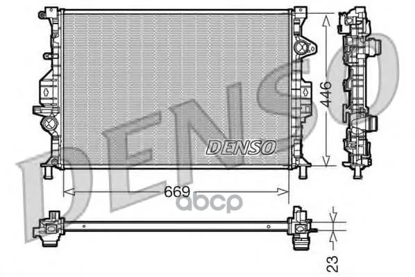 Радиатор Охлаждения 669x446x23 Ford Mondeo Iv 1.6-2.0 07- Denso арт. DRM10077