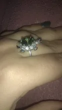 Anillo de tortuga verde oliva grande para mujer, anillos de piedra circón de cristal de Color plateado para mujer, joyería de boda, regalo de San Valentín