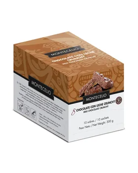 

MONTECELIO Drinking Chocolate. Milk Chocolate Crisp With To Touch Crisp. Box With 10 Envelopes